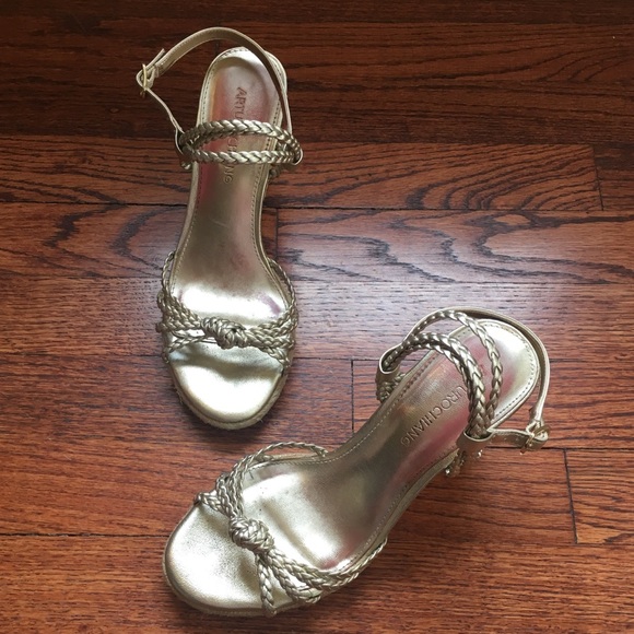 Arturo Chiang Shoes - Arturo Chiang Gold Wedges
